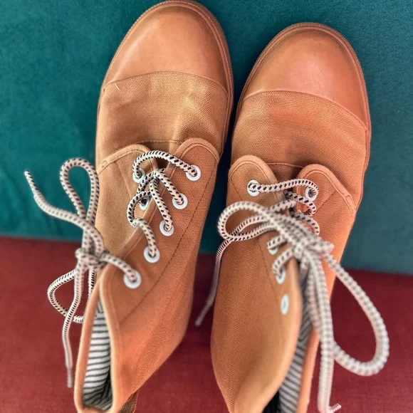 BANGS Brown High-Top Sneakers with Sun and Landscape Design size 7 - Picture 11 of 16